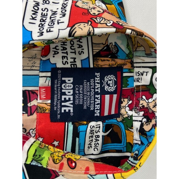 Phat Farm Men Medium Button Front Shirt Popeye The Sailor Cartoon Novelty - Picture 6 of 8